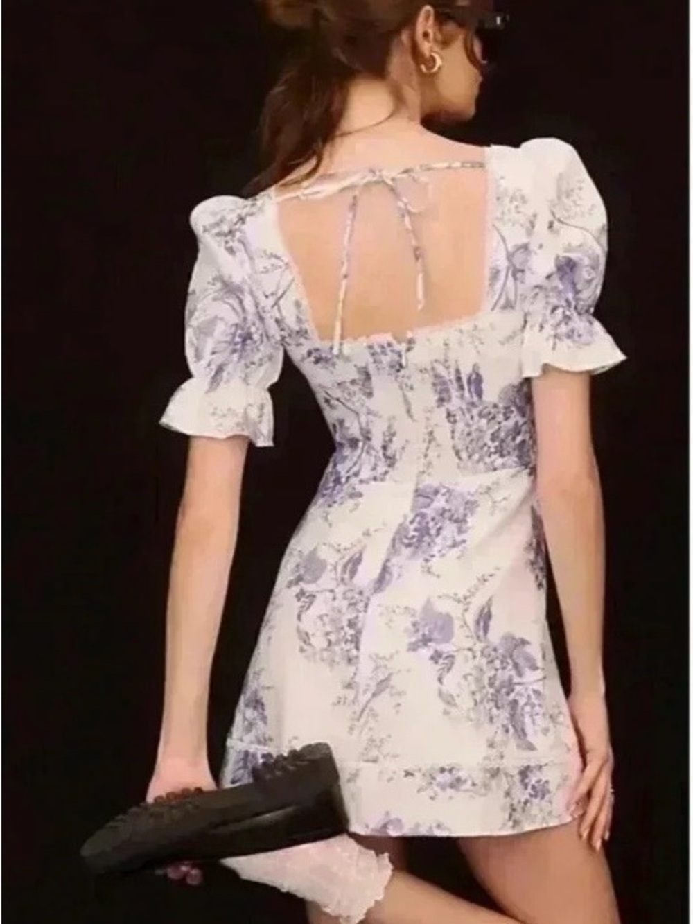 Reformation Evianna Blue and White Linen Dress Size 6 NWT - Picture 12 of 13